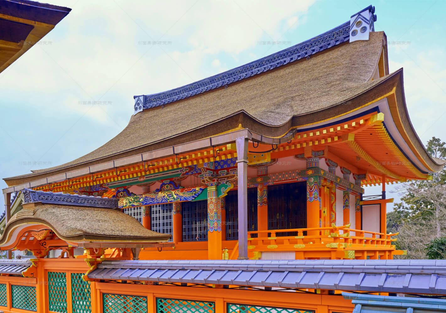 【重要文化財】地主神社本殿及び拝殿保存修理工事（彩色工事）